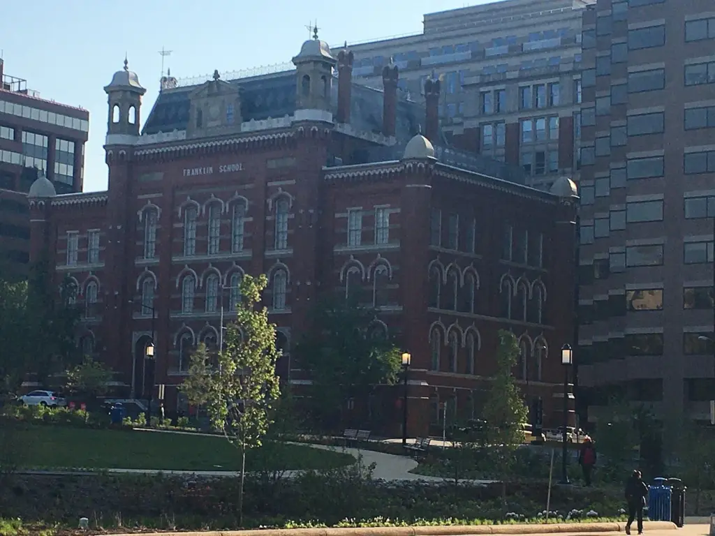 The red-brick Victorian Franklin School building that houses the Planet Word museum